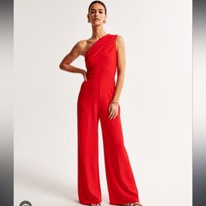 Abercrombie & fitch red jumpsuit wide leg- tall